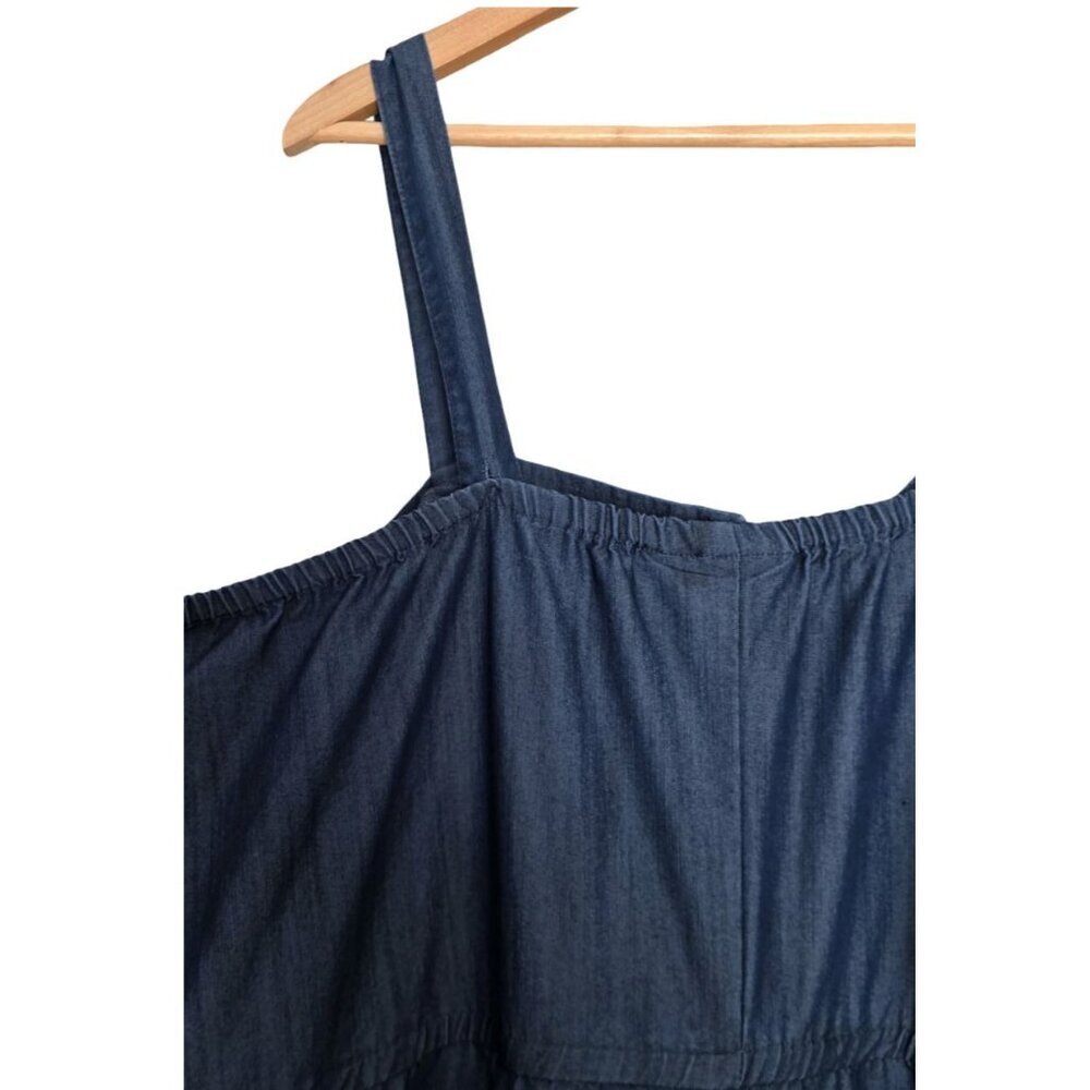 Women's - Lane Bryant Chambray Sleeveless Belted Zip-Front Jumpsuit, Size 24 L - Picture 13 of 14